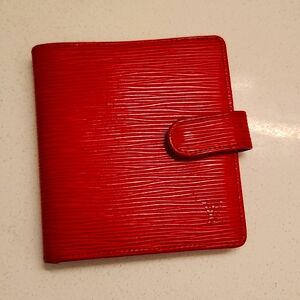 Louis Vuitton Small Red Epi Snap Leather Wallet